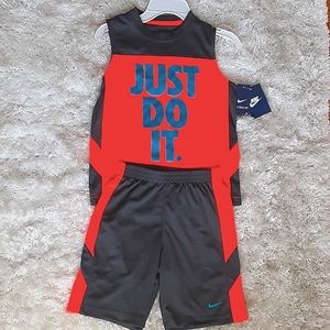 Brand New Boys orange Nike top & shorts